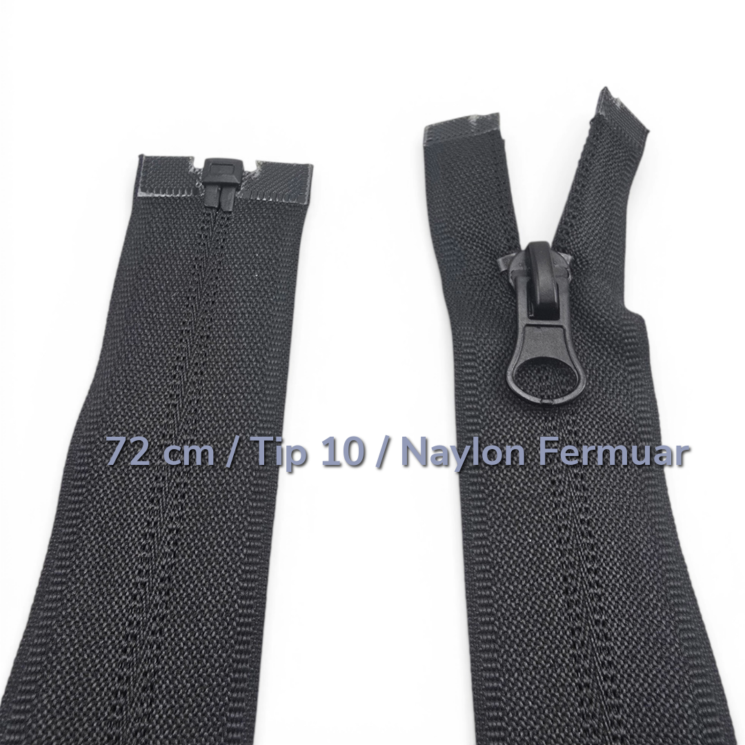 72 cm Tip 10 Naylon Mont Fermuarı Açık Uçlu Separe | Mont ve Ceket İçin | NC0072T10