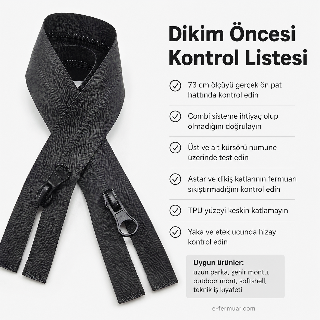 73 cm Tpu Su Geçirmez Fermuar NC0073SG
