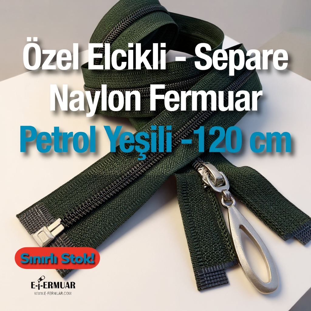 120 cm Nylon Special Handle-Type Abaya Zipper, Open End (Separate) - PR00120T10