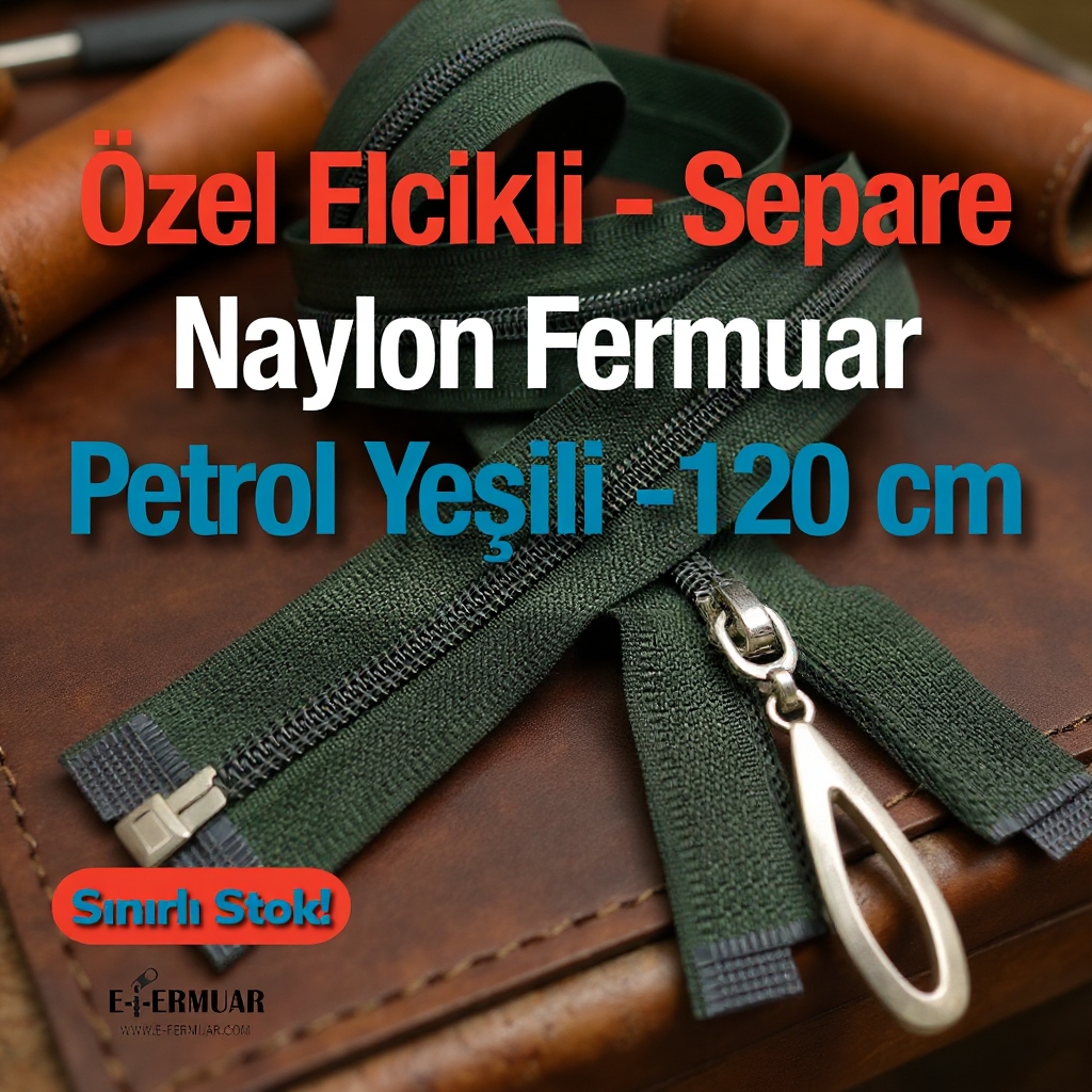 120 cm Nylon Special Handle-Type Abaya Zipper, Open End (Separate) - PR00120T10