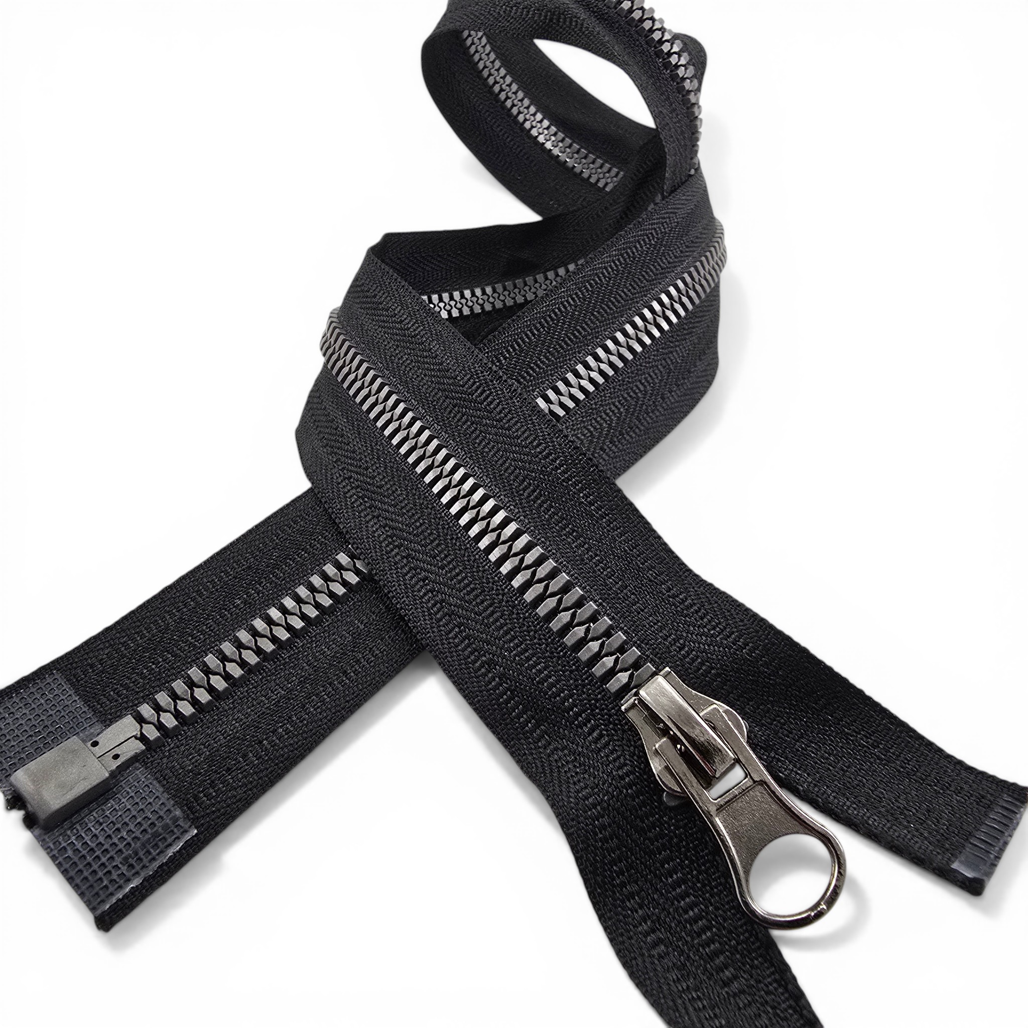 50 cm 19.68" Crocodile Tooth Molded Plastic Open-End Separating Zipper | For Jackets and Coats | PR0050T6TMS