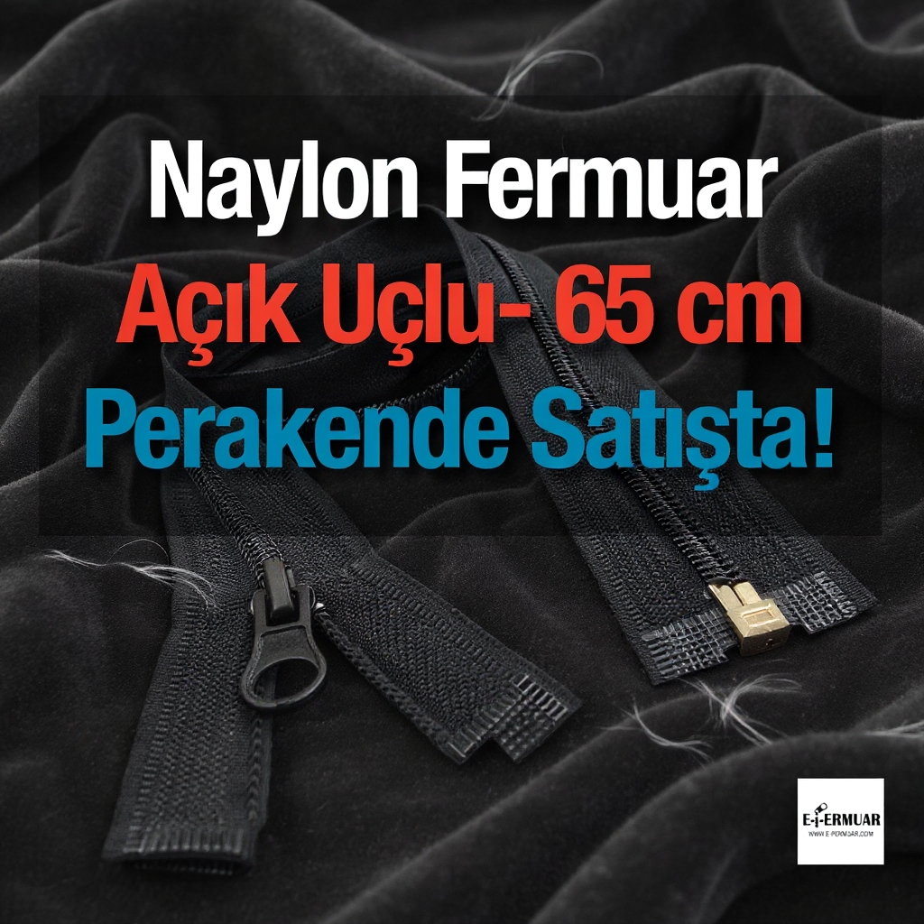 65 cm Tip 10 Naylon Mont Fermuarı Açık Uçlu Separe – Hafif ve Dayanıklı - PR0065T10