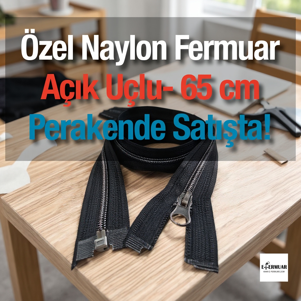 65 Cm Kaplamalı Naylon Mont Fermuarı Açık Uçlu (Separe)  -  PR0065T10BN