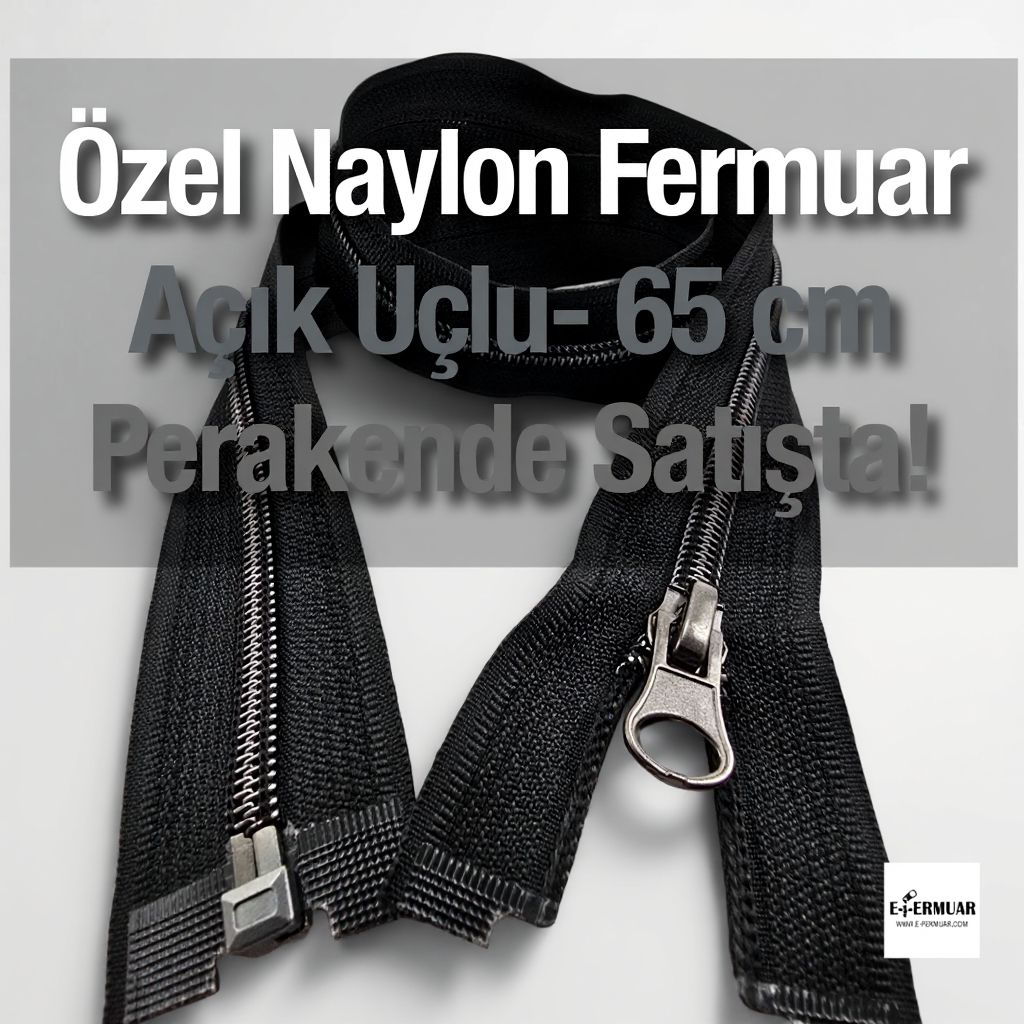 65 Cm Kaplamalı Naylon Mont Fermuarı Açık Uçlu (Separe)  -  PR0065T10BN
