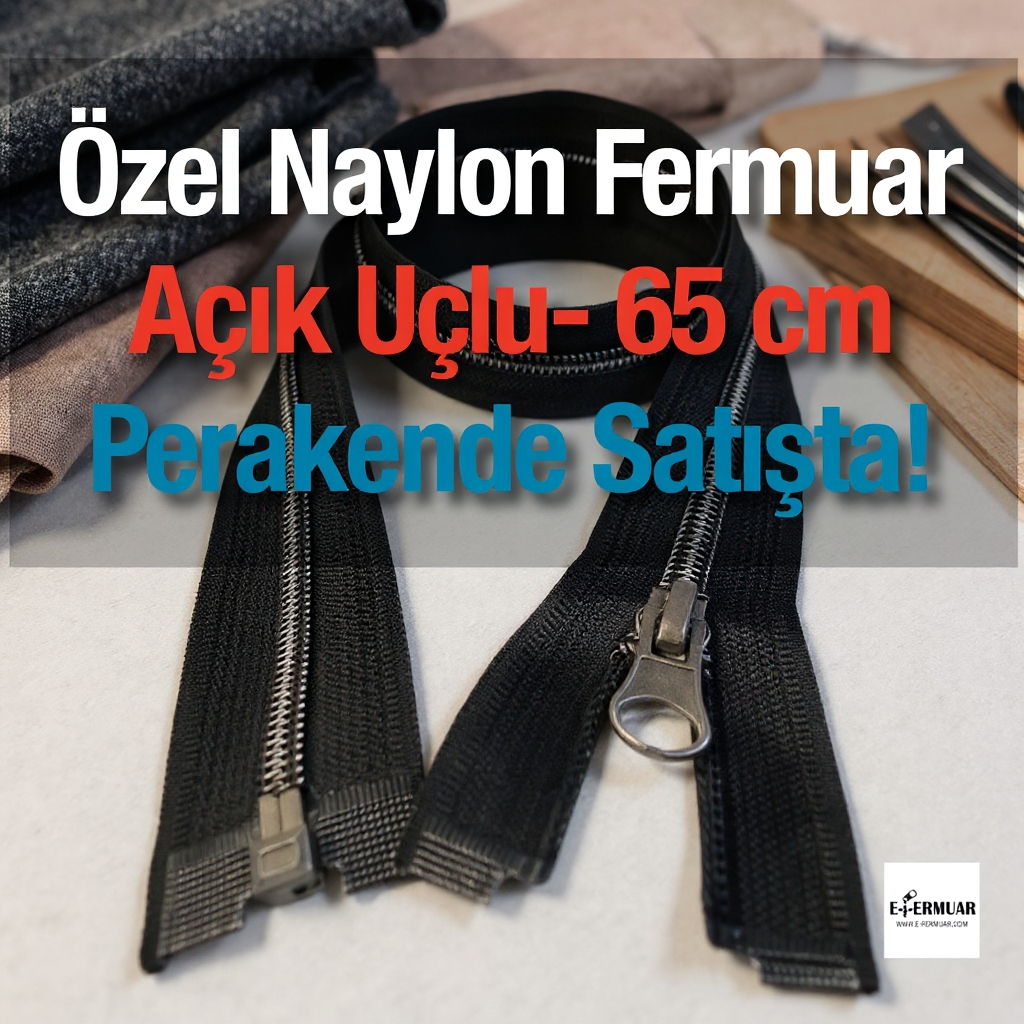 65 Cm Kaplamalı Naylon Mont Fermuarı Açık Uçlu (Separe)  -  PR0065T10BN