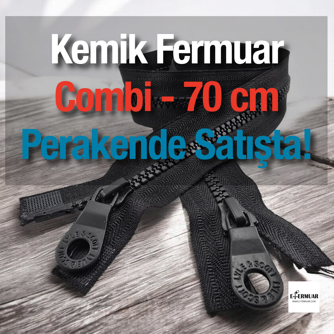 70 Cm Kemik Alttan ve Üstten Açılır  Mont Fermuarı -  PR0070t6C