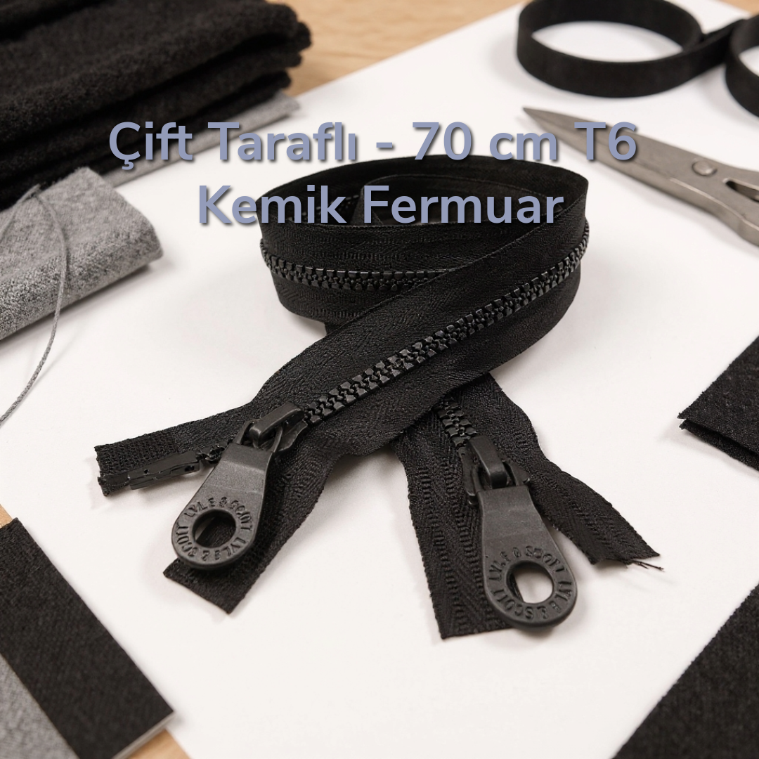 70 Cm Kemik Alttan ve Üstten Açılır  Mont Fermuarı -  PR0070t6C