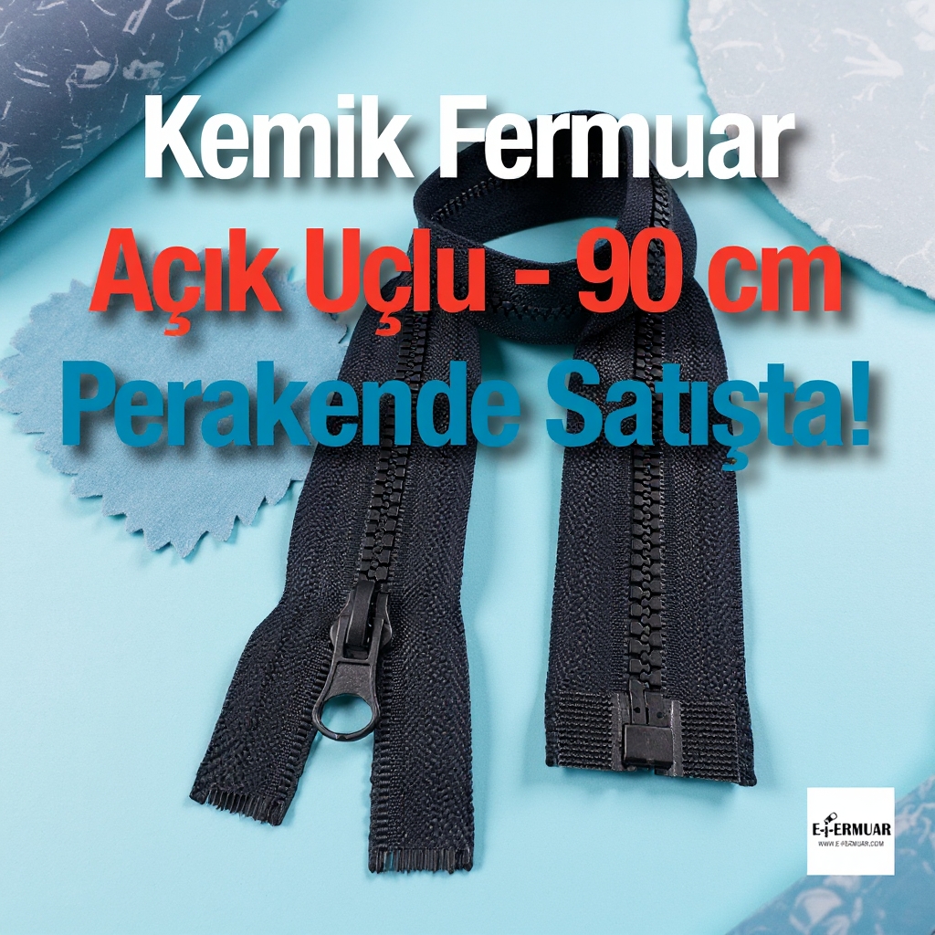 90 cm Bone  Jacket Zipper Open End (Separate) - PR0090T6