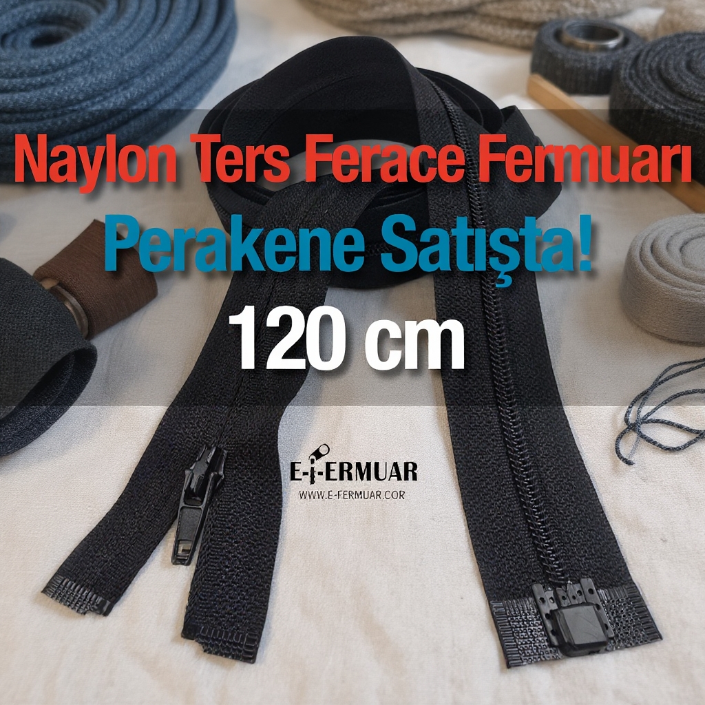 120 Cm Naylon Ters Ferace Fermuarı ZP00120S