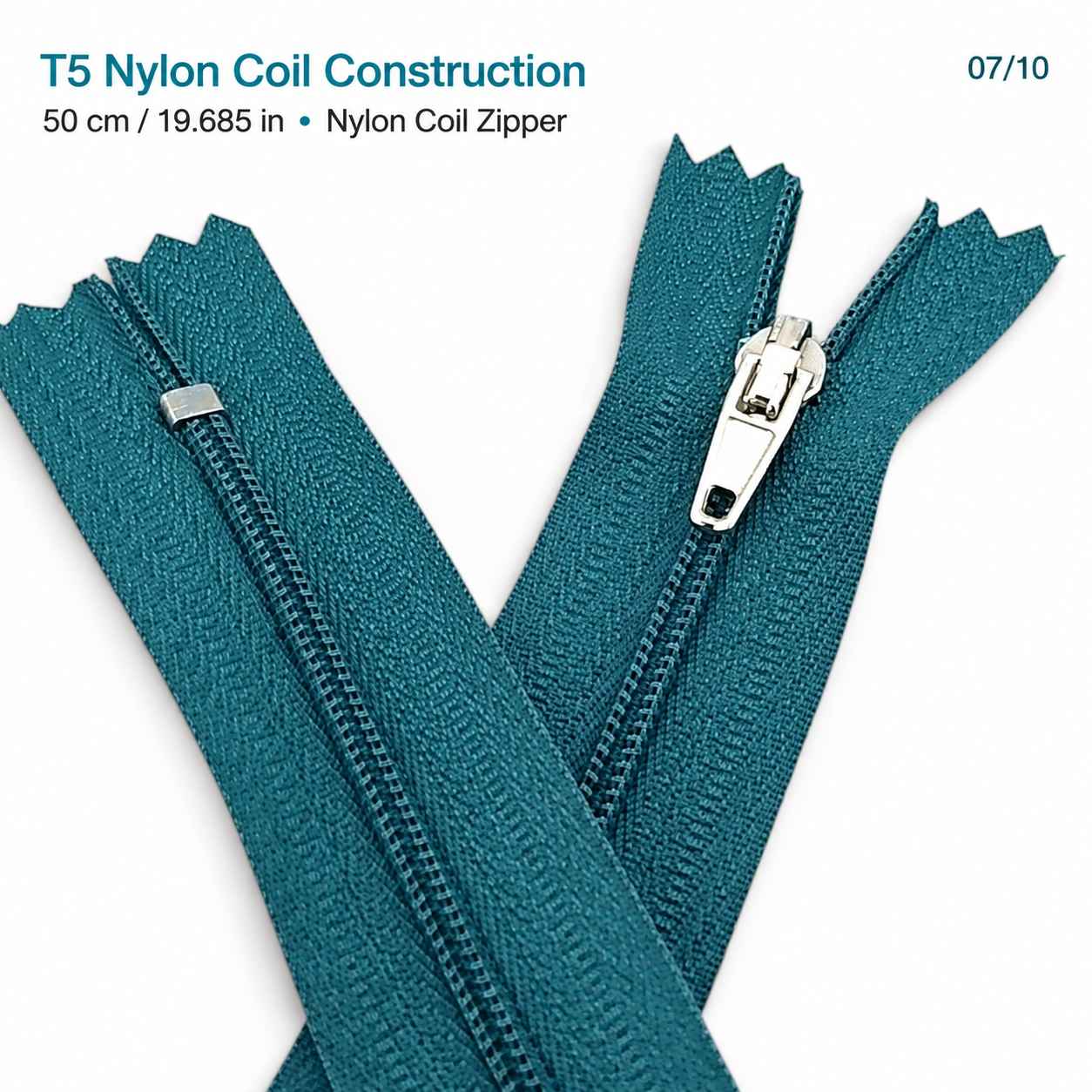 50 cm T5 Mavi Naylon Dipli Fermuar – Cep ve Çanta Fermuarı ZP0050t5