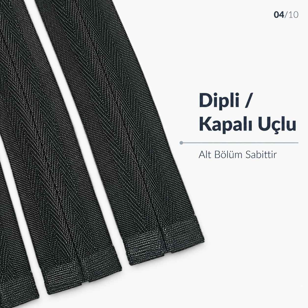 22 cm Siyah Dokuma Tül Dipli Gizli Fermuar – Elbise, Etek ve Abiye Fermuarı ZPG0022DKM