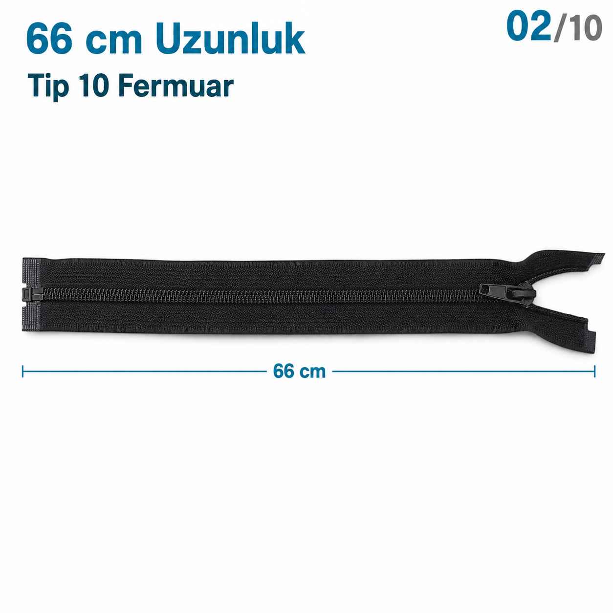 66 cm Tip 10 Siyah Naylon Açık Uçlu Mont Fermuarı – Separe Ceket ve Mont Fermuarı ZPS0066T10
