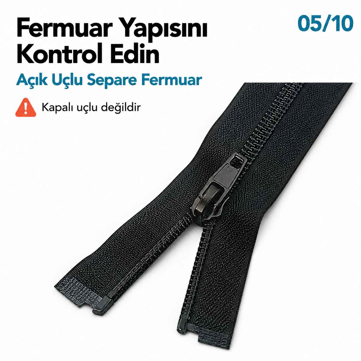 66 cm Tip 10 Siyah Naylon Açık Uçlu Mont Fermuarı – Separe Ceket ve Mont Fermuarı ZPS0066T10