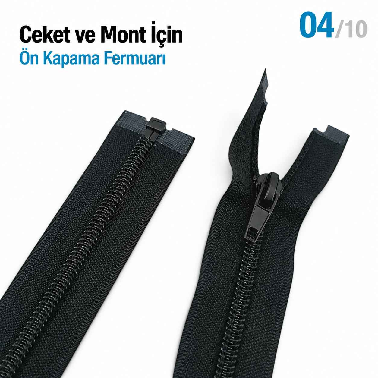 66 cm Tip 10 Siyah Naylon Açık Uçlu Mont Fermuarı – Separe Ceket ve Mont Fermuarı ZPS0066T10