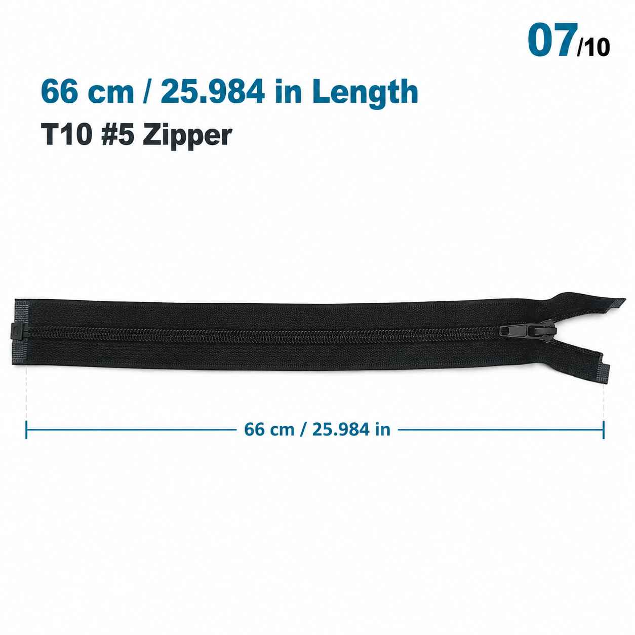 66 cm Tip 10 Siyah Naylon Açık Uçlu Mont Fermuarı – Separe Ceket ve Mont Fermuarı ZPS0066T10