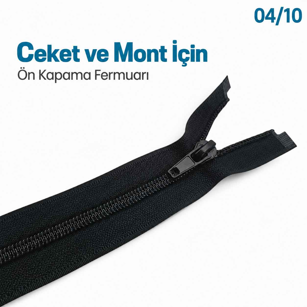 68 cm Tip 10 Siyah Naylon Açık Uçlu Separe Mont Fermuarı – Ceket ve Mont Fermuarı ZPS0068T10