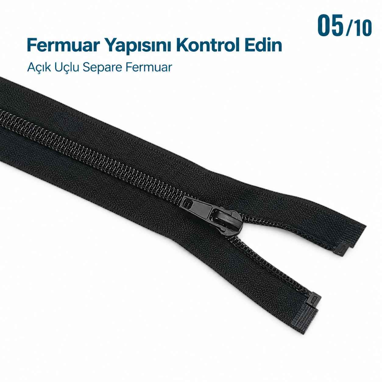 68 cm Tip 10 Siyah Naylon Açık Uçlu Separe Mont Fermuarı – Ceket ve Mont Fermuarı ZPS0068T10