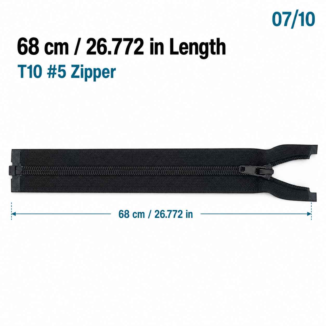 68 cm Tip 10 Siyah Naylon Açık Uçlu Separe Mont Fermuarı – Ceket ve Mont Fermuarı ZPS0068T10