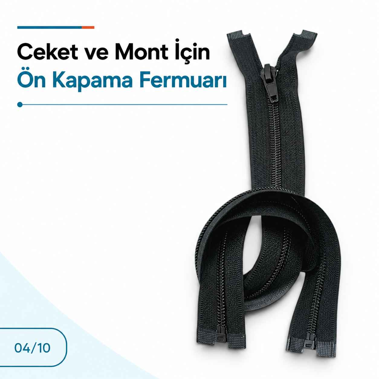 70 cm Tip 10 Siyah Naylon Açık Uçlu Separe Mont Fermuarı – Ceket ve Mont Fermuarı ZPS0070T10