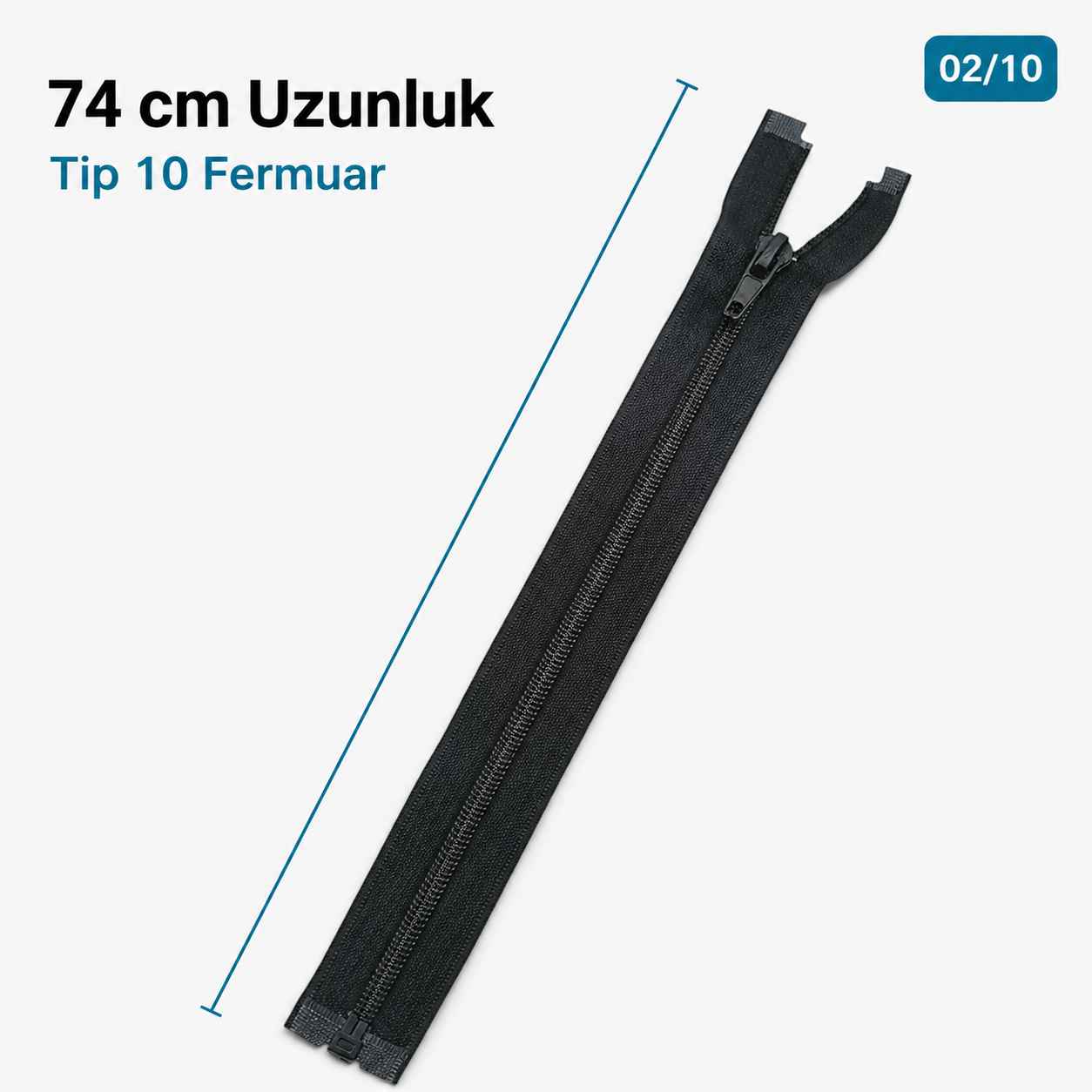 74 cm Tip 10 Siyah Naylon Açık Uçlu Separe Mont Fermuarı – Ceket ve Mont Fermuarı ZPS0074T10
