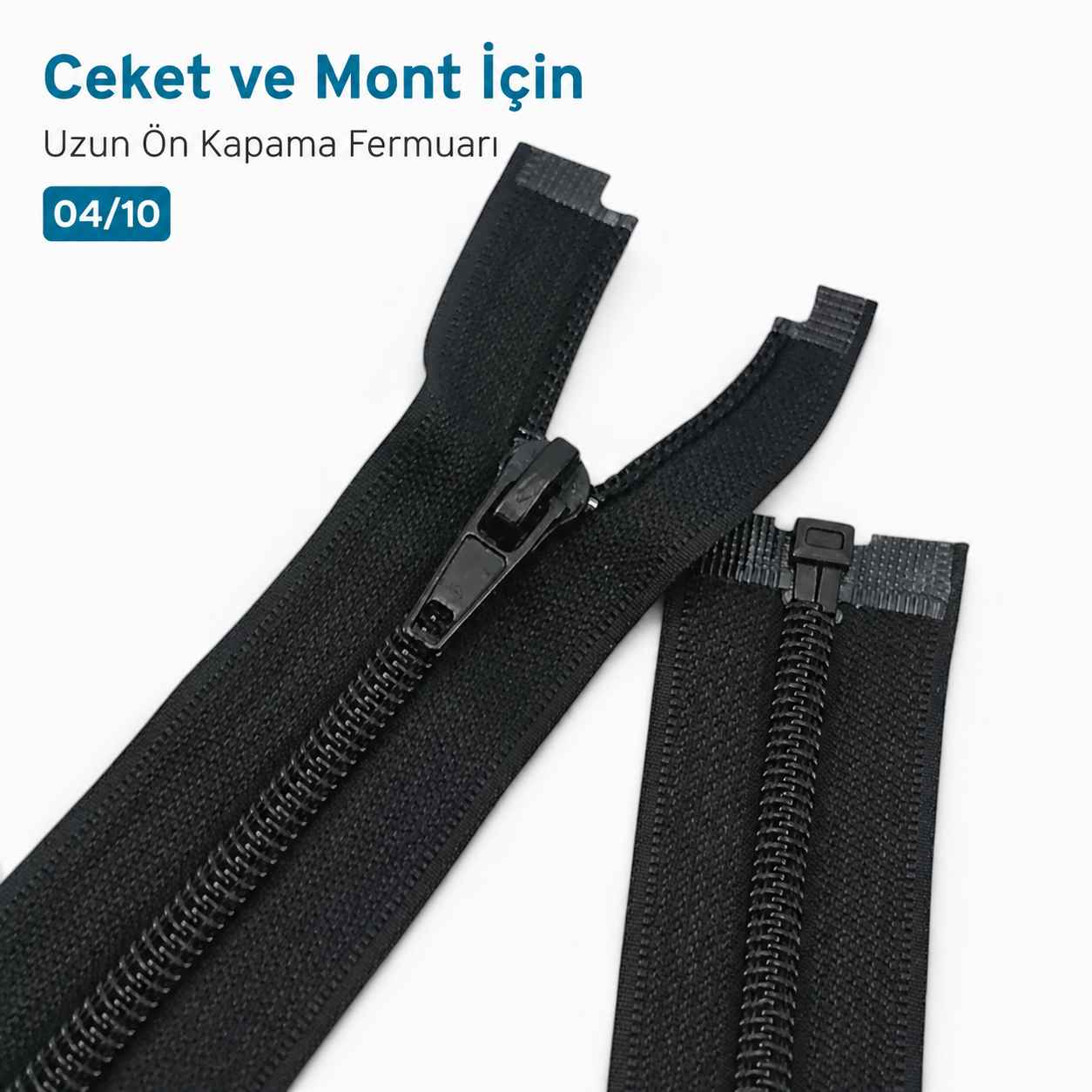 74 cm Tip 10 Siyah Naylon Açık Uçlu Separe Mont Fermuarı – Ceket ve Mont Fermuarı ZPS0074T10