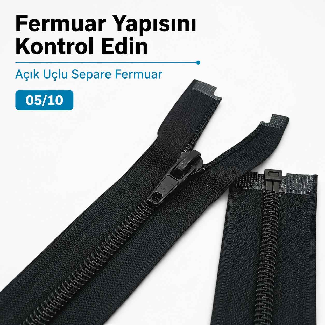 74 cm Tip 10 Siyah Naylon Açık Uçlu Separe Mont Fermuarı – Ceket ve Mont Fermuarı ZPS0074T10