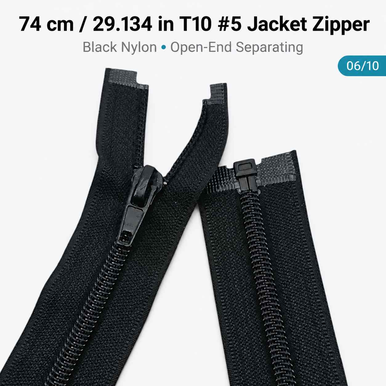 74 cm Tip 10 Siyah Naylon Açık Uçlu Separe Mont Fermuarı – Ceket ve Mont Fermuarı ZPS0074T10