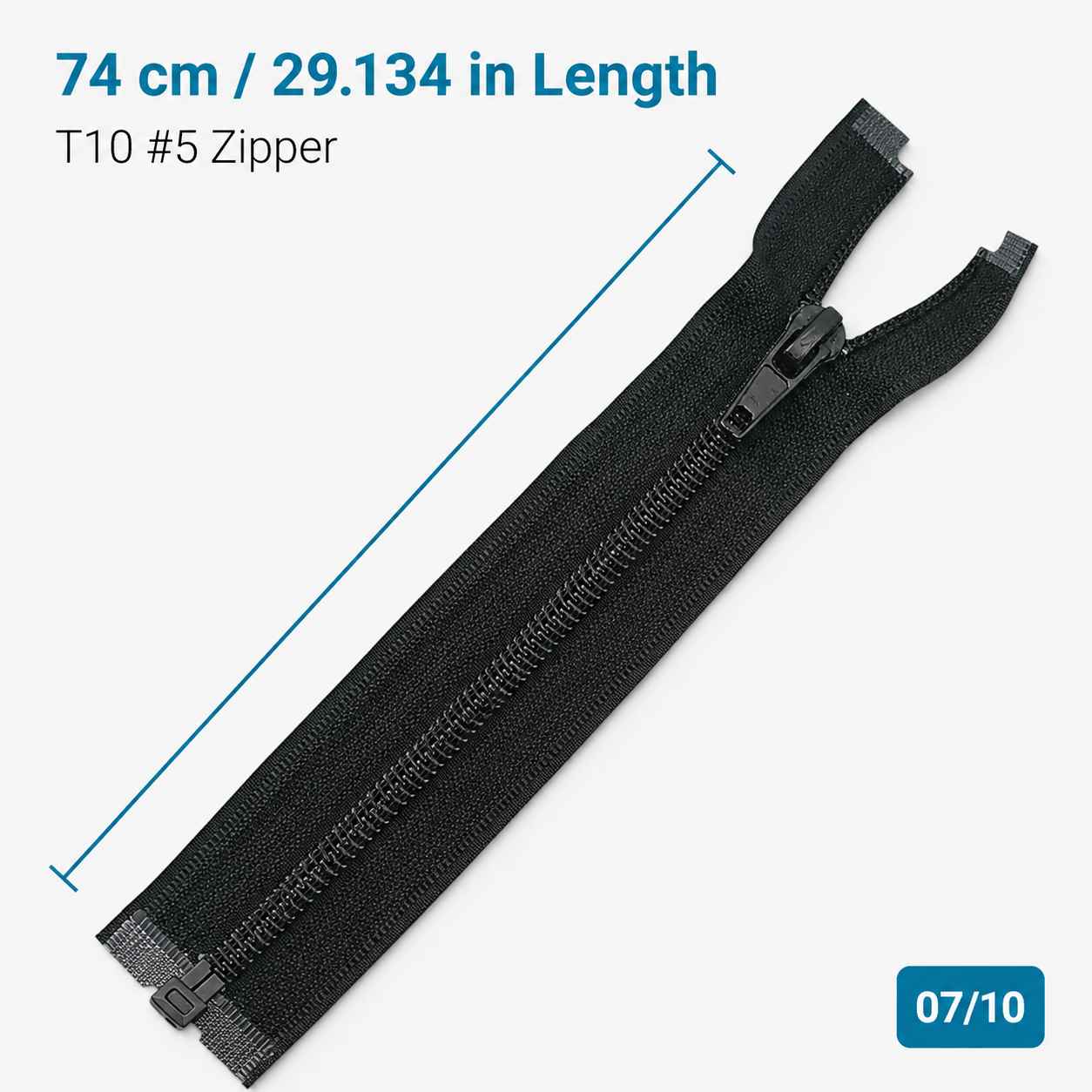 74 cm Tip 10 Siyah Naylon Açık Uçlu Separe Mont Fermuarı – Ceket ve Mont Fermuarı ZPS0074T10