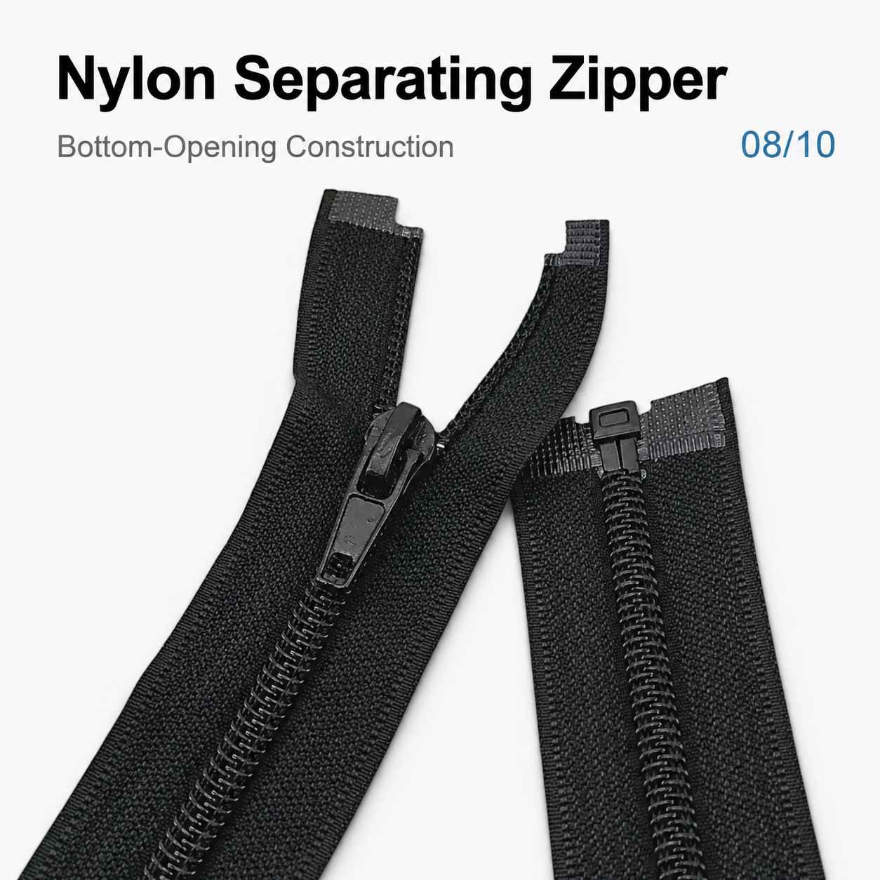 74 cm Tip 10 Siyah Naylon Açık Uçlu Separe Mont Fermuarı – Ceket ve Mont Fermuarı ZPS0074T10