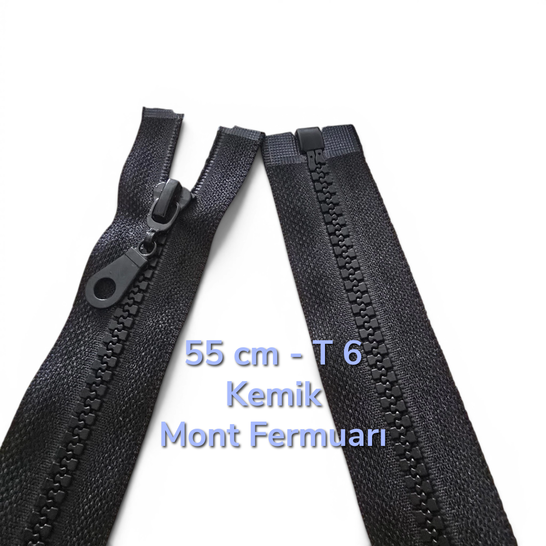 55 cm T6 Bone Zipper with Open End and Separable Pear-Shaped Handle | For Jackets and Coats | Zpk0055t6Promo