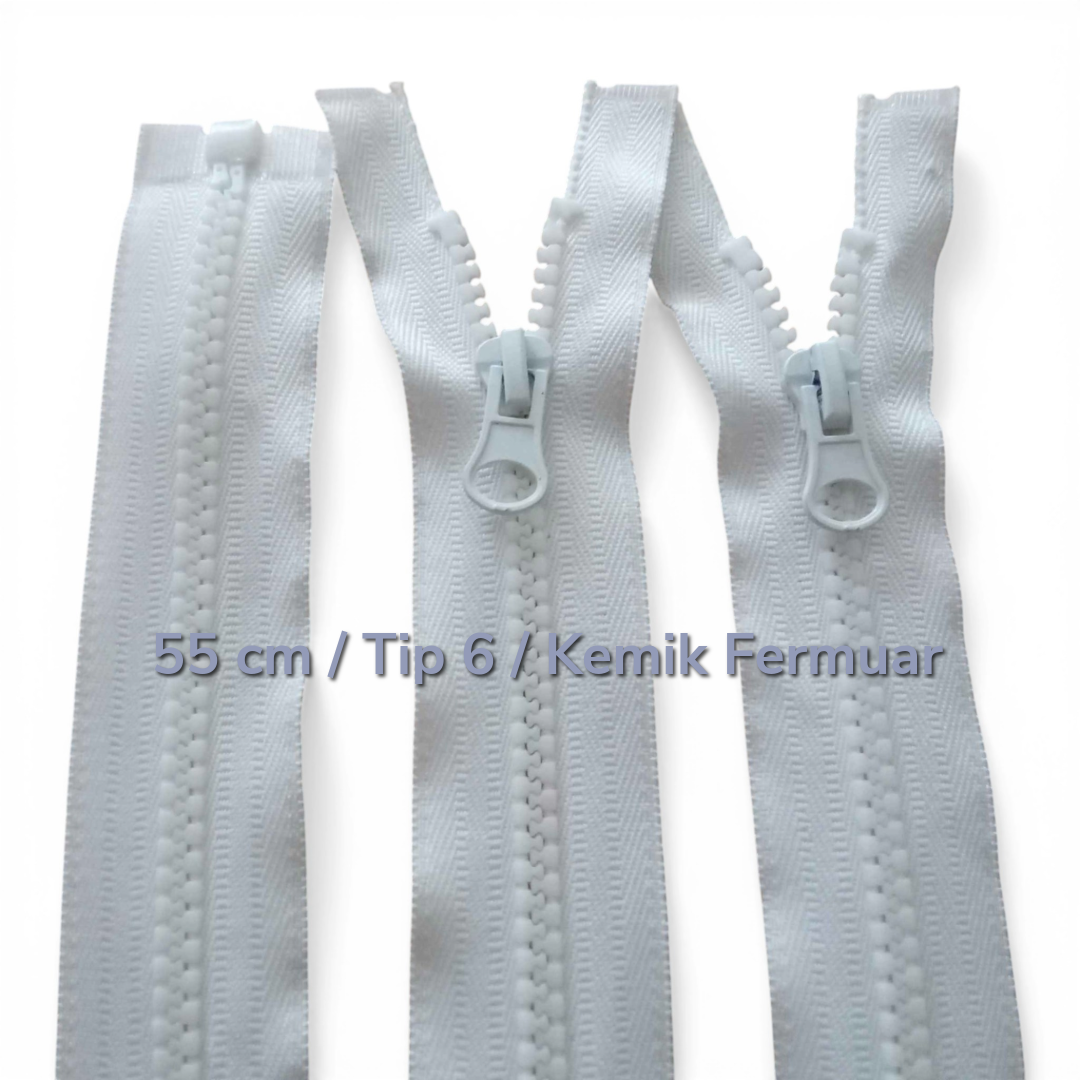 55 cm 21.66" T5 Molded Plastic Open-End Zipper | Jacket and Coat Zipper | ZPK0055T5PROMO