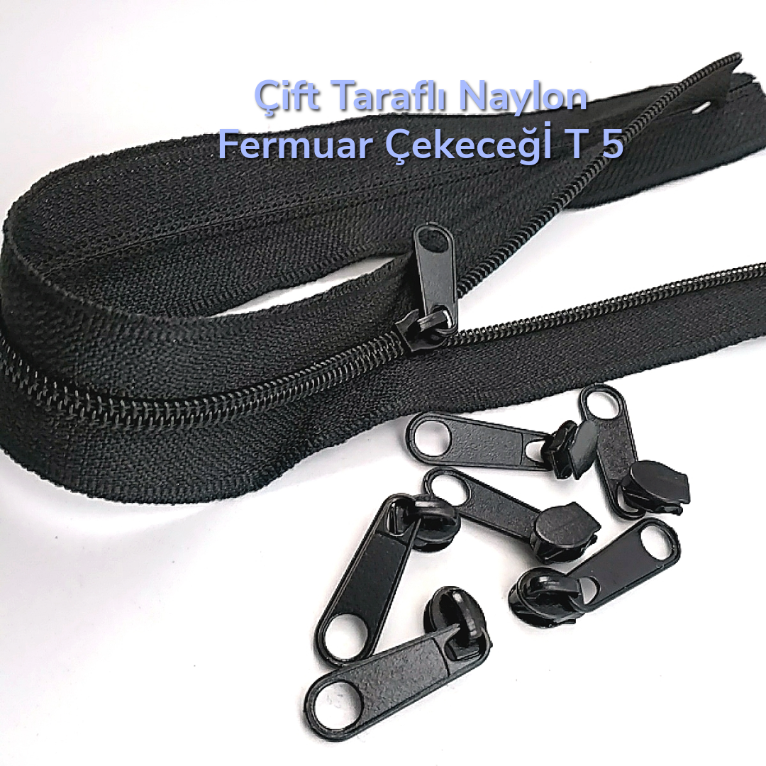 Çift taraflı Naylon Fermuar Kursörü Tip 5 - ESB002N5C, dayanıklı ve estetik.