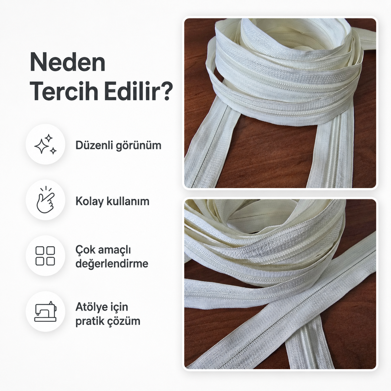 Naylon Şerit fermuar T 5 - SRTNYLT5, dayanıklı ve hafif yapısıyla her türlü tekstil ürünü için ideal.