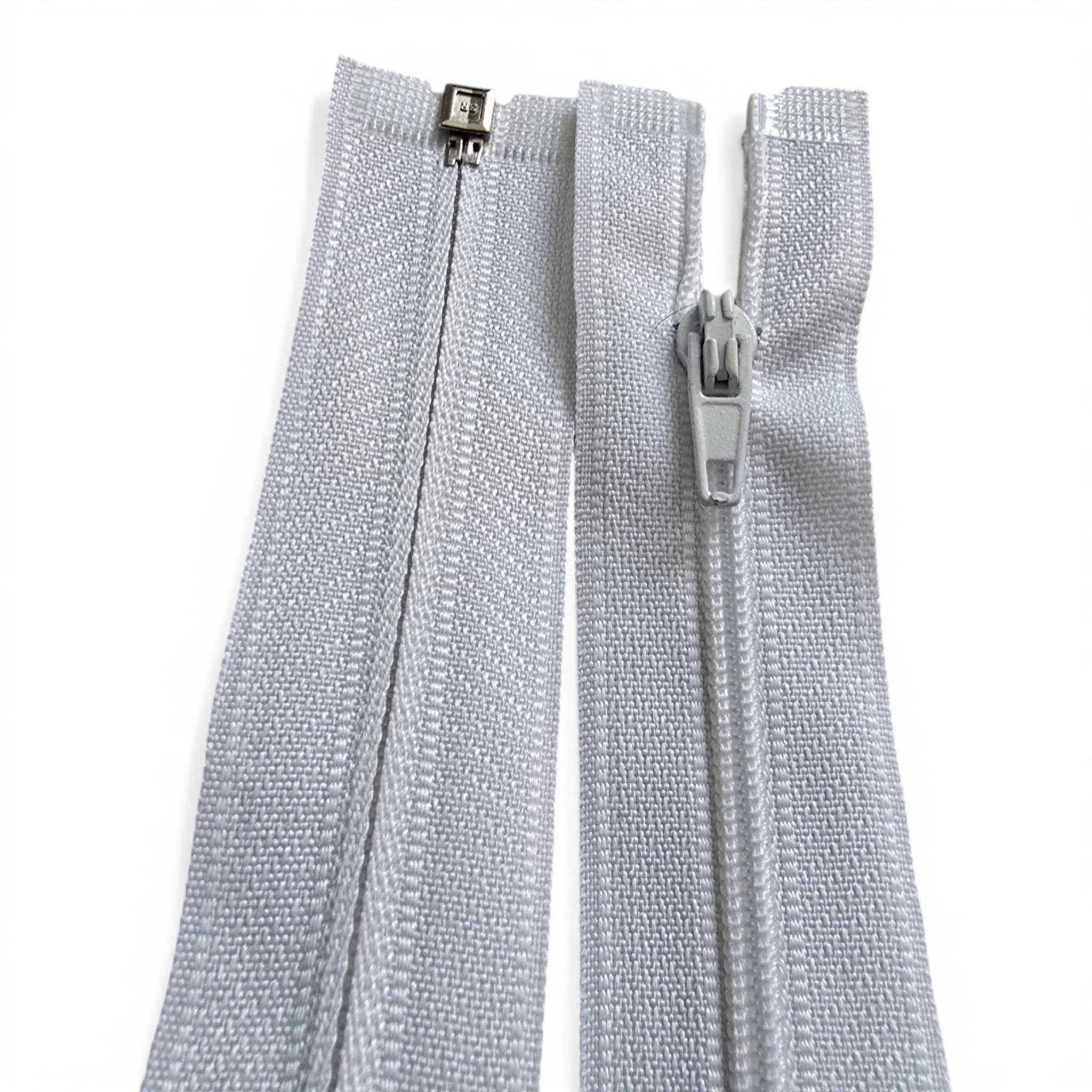 160 cm 62.99" T5 White Nylon Open-End Zipper | For Abayas, Overcoats and Long Coats | ZP00160T5