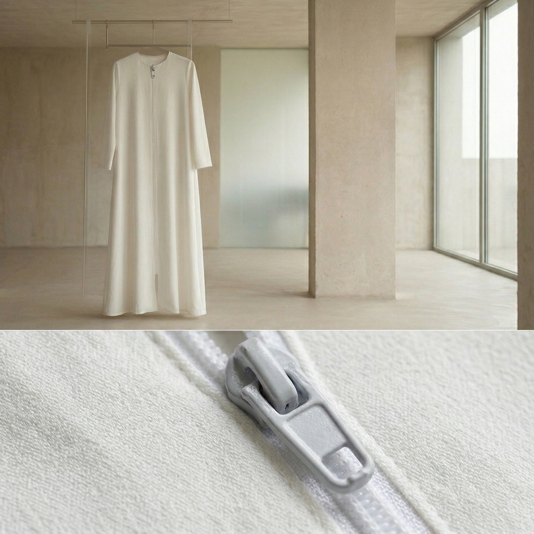 160 cm 62.99" T5 White Nylon Open-End Zipper | For Abayas, Overcoats and Long Coats | ZP00160T5