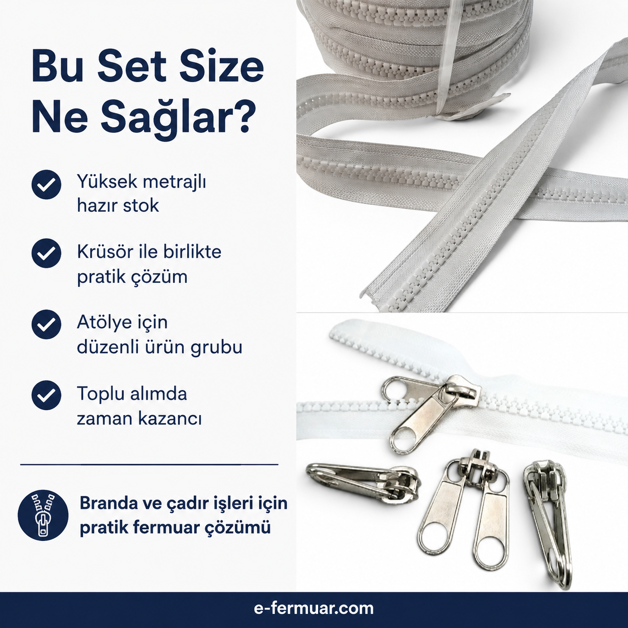 200 metres of #5 chunky tape zipper and 100 slider sets for tarpaulin and tent workshops.