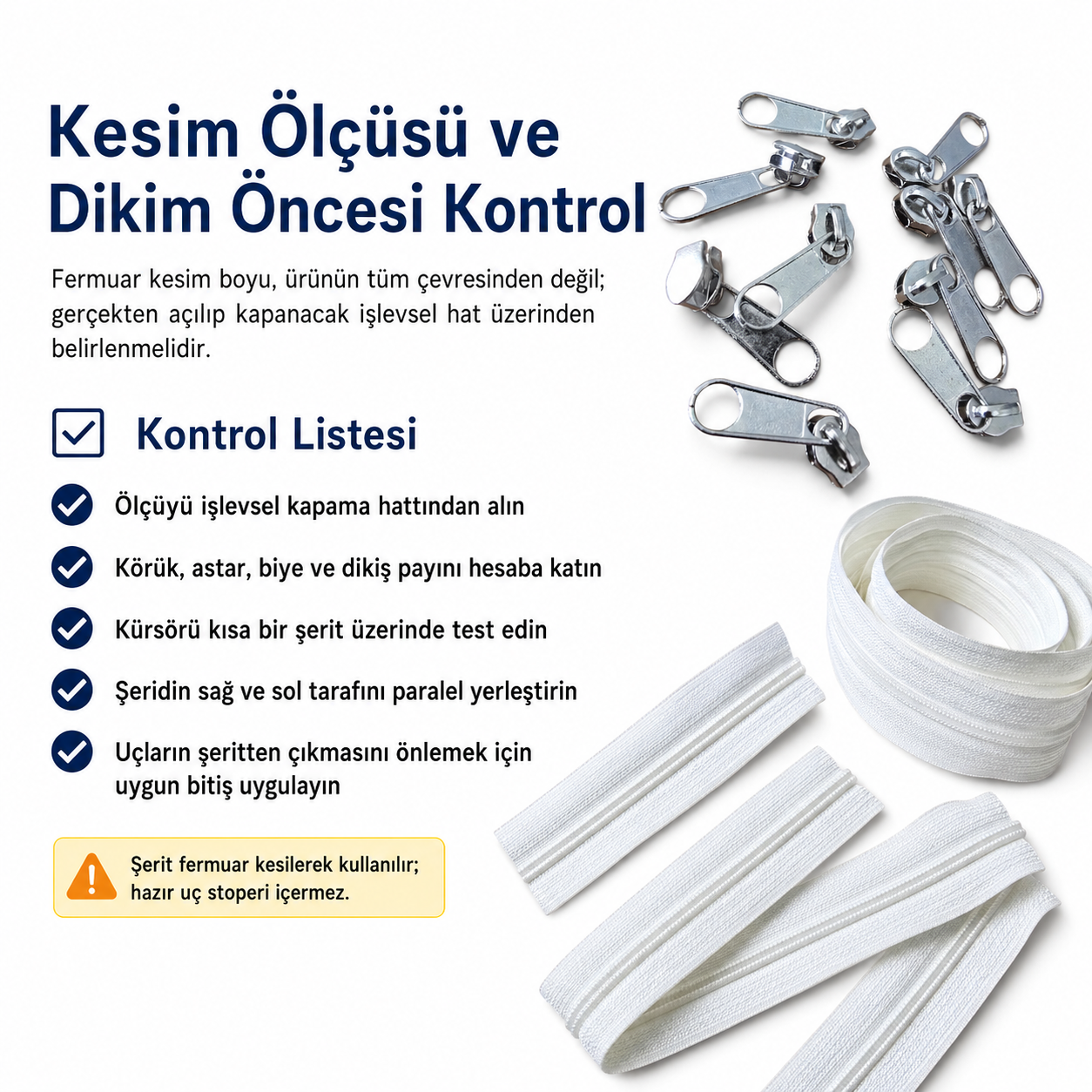 Atölyeler İçin Tip 10 Naylon Şerit Fermuar Orta Seviye Seti – 100 Metre + 50 Tek Elcikli Kürsör ST-T10T-NAYLON-100M50C