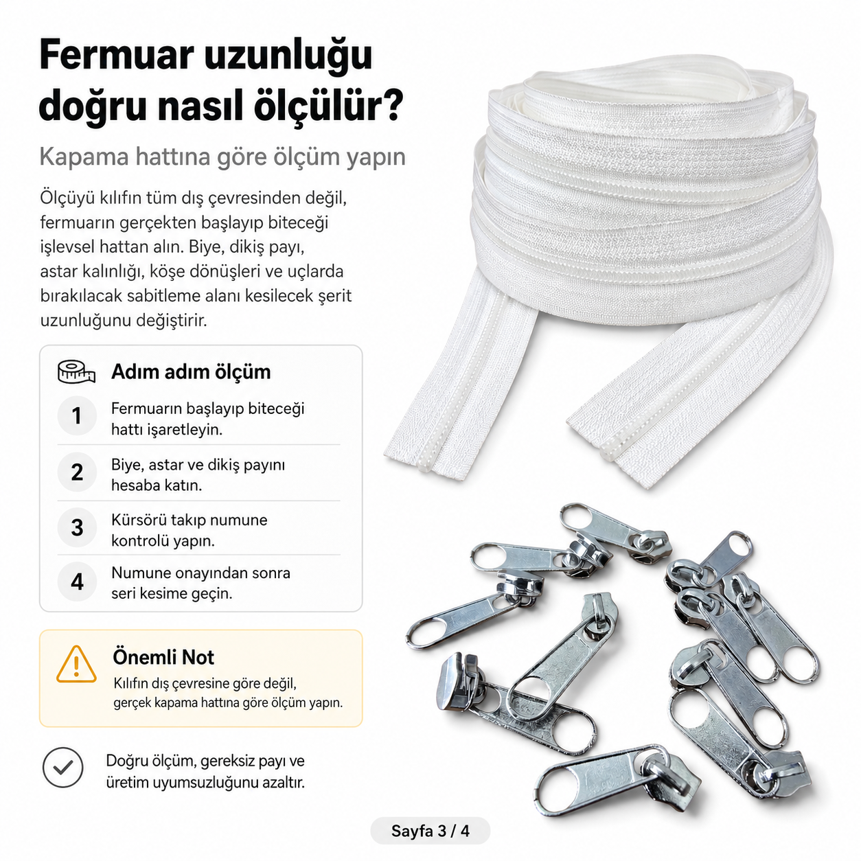 Kırlent ve Yastık Kılıfları İçin Tip 5 Naylon Şerit Fermuar Orta Seviye Seti – 100 Metre + 200 Tek Elcikli Kürsör ST-T5T-NAYLON-100M200K